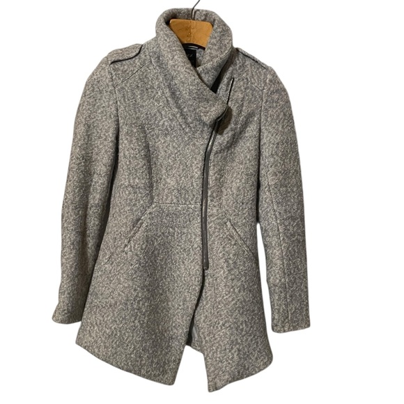 Dex Women's Gray Pea Coat Wool Blend Zip Front Pockets Women's Size XS - Picture 5 of 16